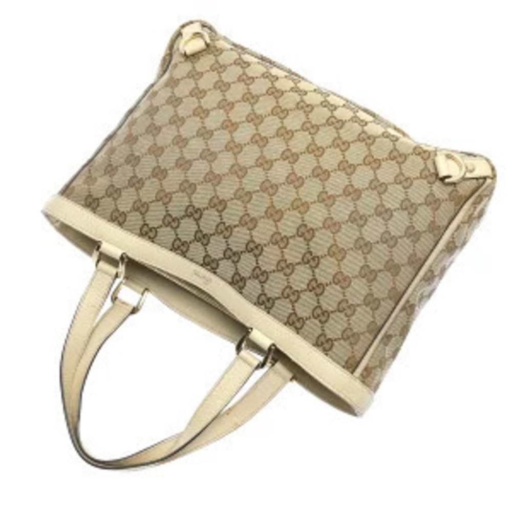 Gucci Handbag Tote GG Bag Beige Canvas - Picture 3 of 9